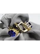 14K Yellow gold Sapphire Earrings Vintage craft vec003y